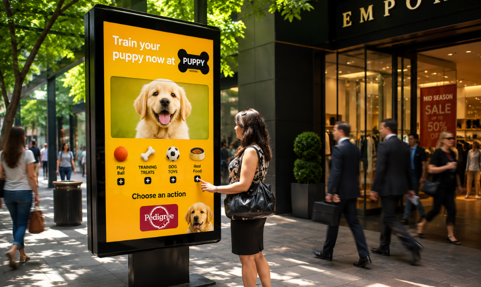 Interactive digital signage creating an immersive brand experience