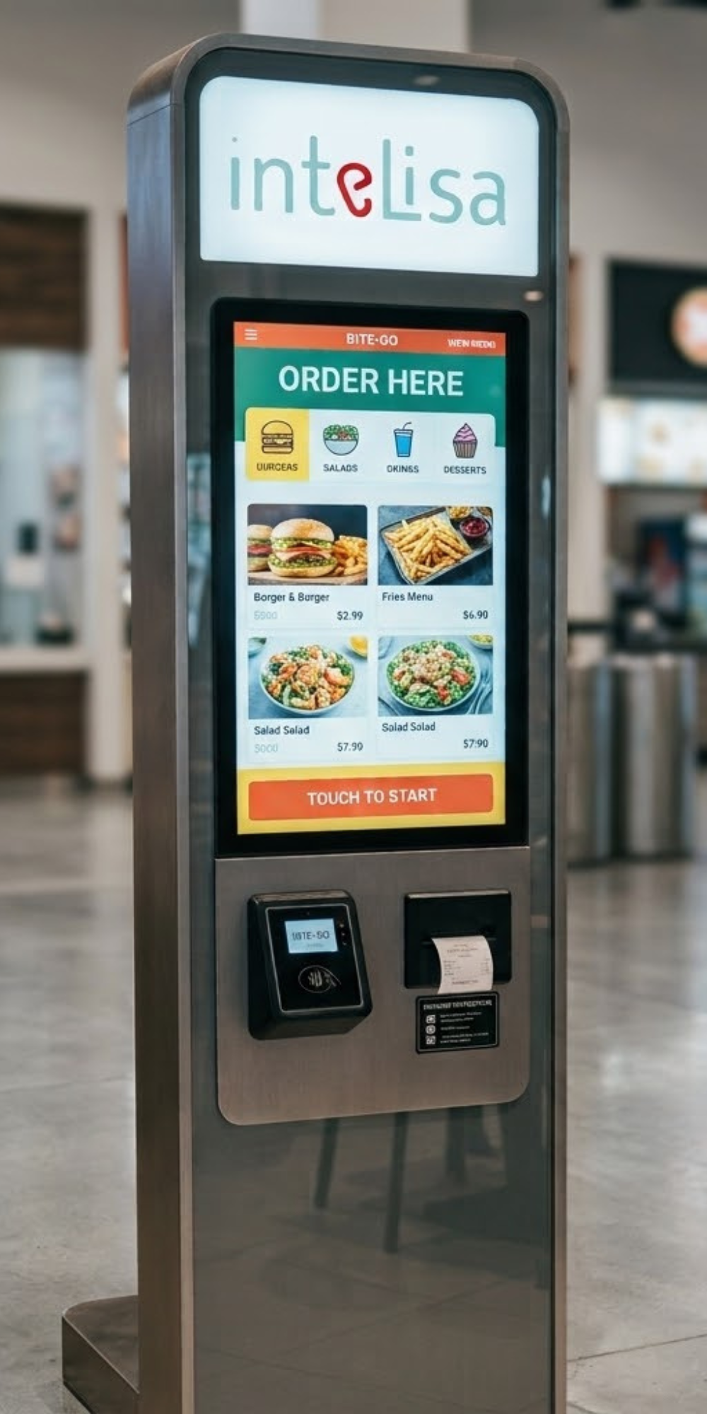 Digital self-service kiosk powered by Intelisa cloud software