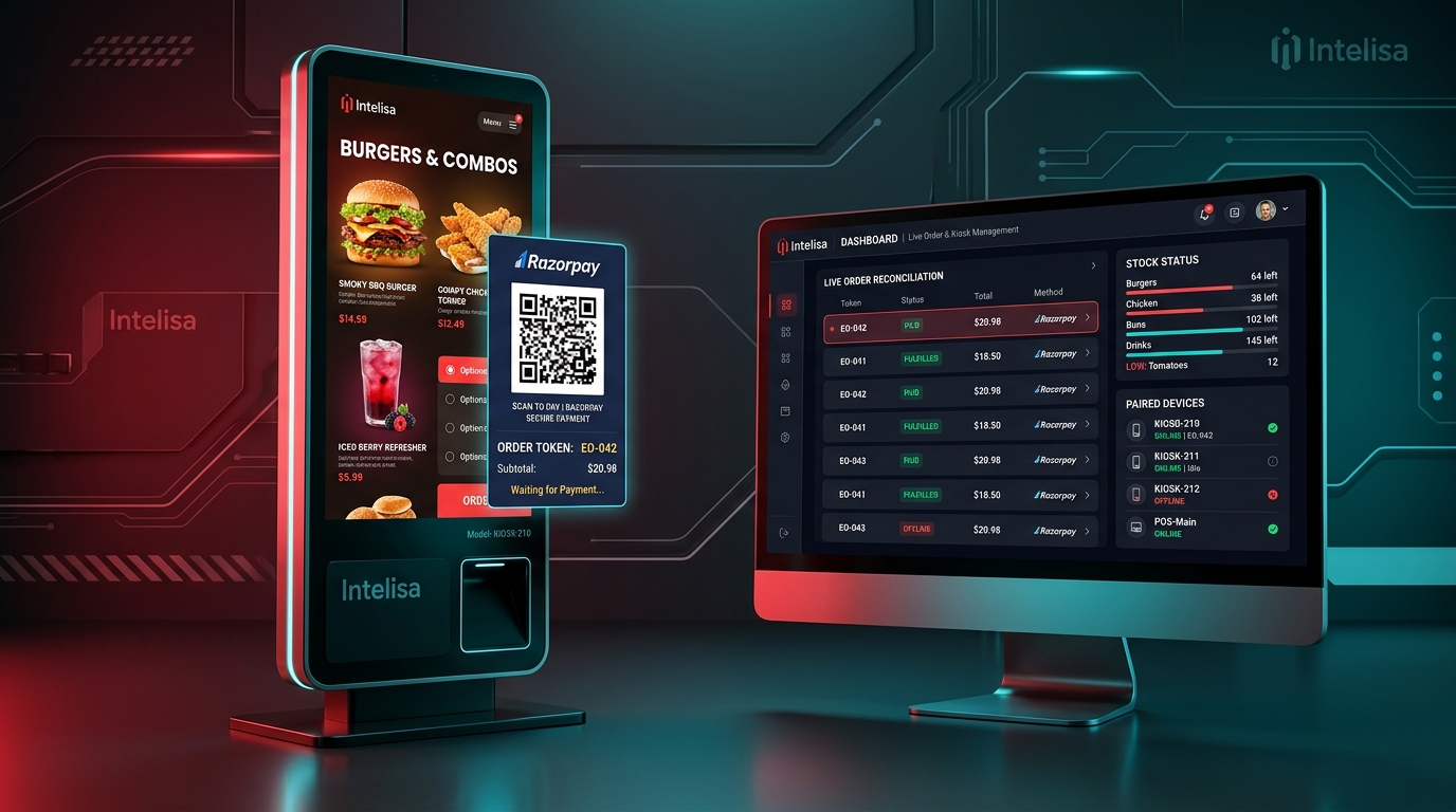EasyOrder Kiosk and Admin Dashboard Preview