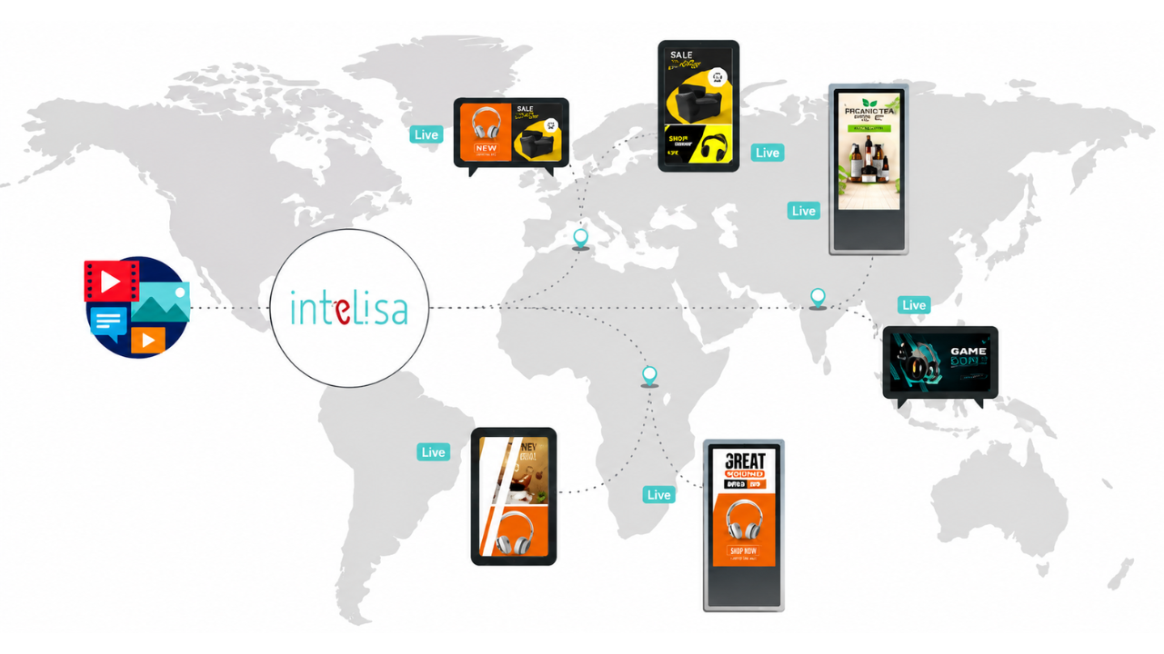 Global digital network and advertising map