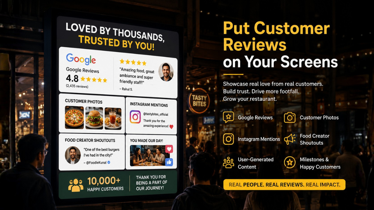 Put Customer Reviews on Your Screens