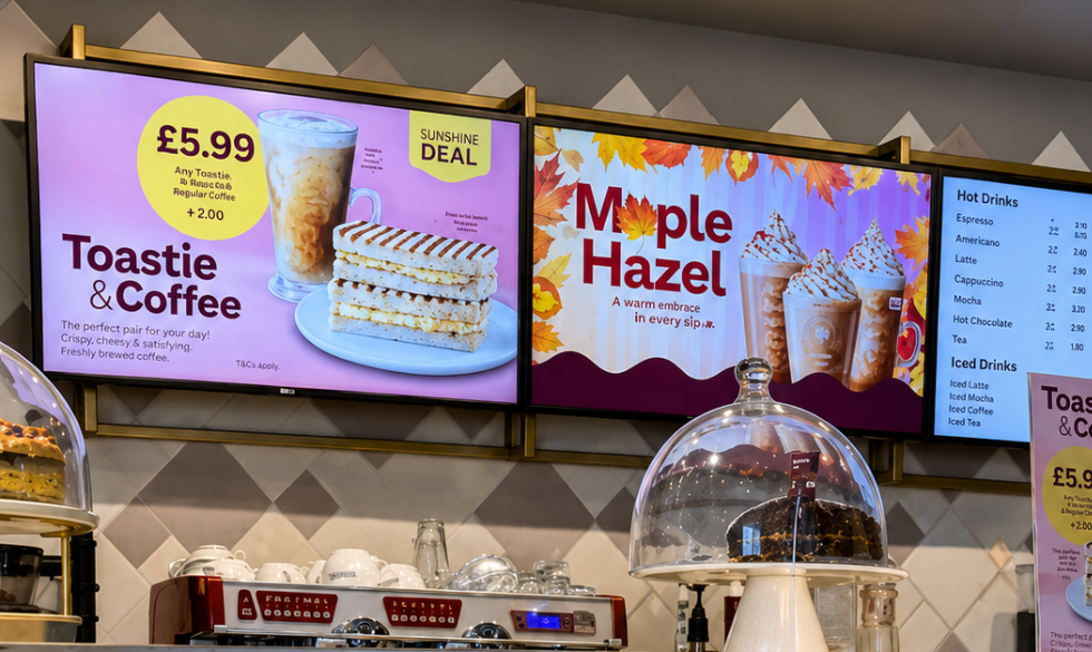 Costa Coffee digital menu boards