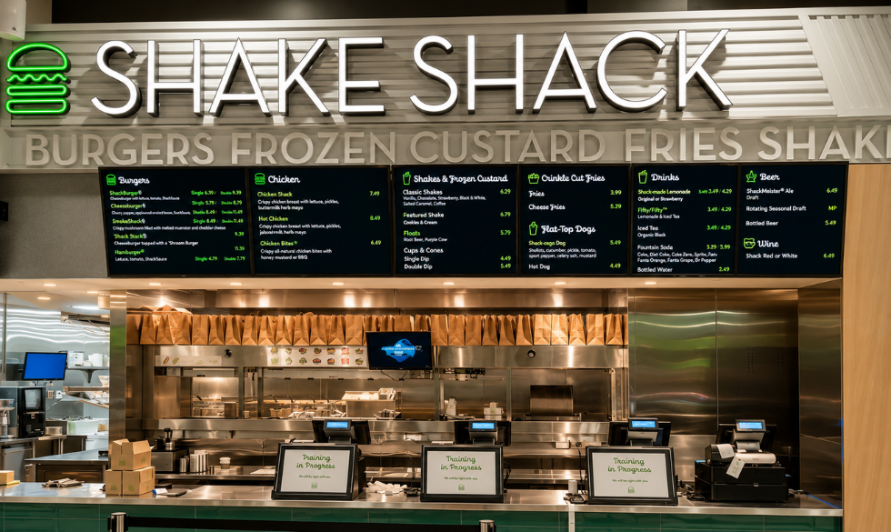 Shake Shack digital menu boards