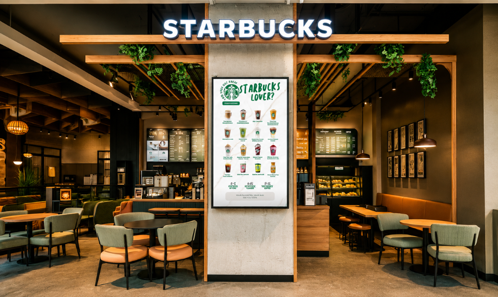 Starbucks digital menu boards